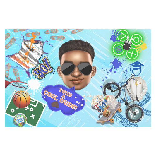 Cool Dude Emoji Mat / Carpet / Rug / Play Mat /