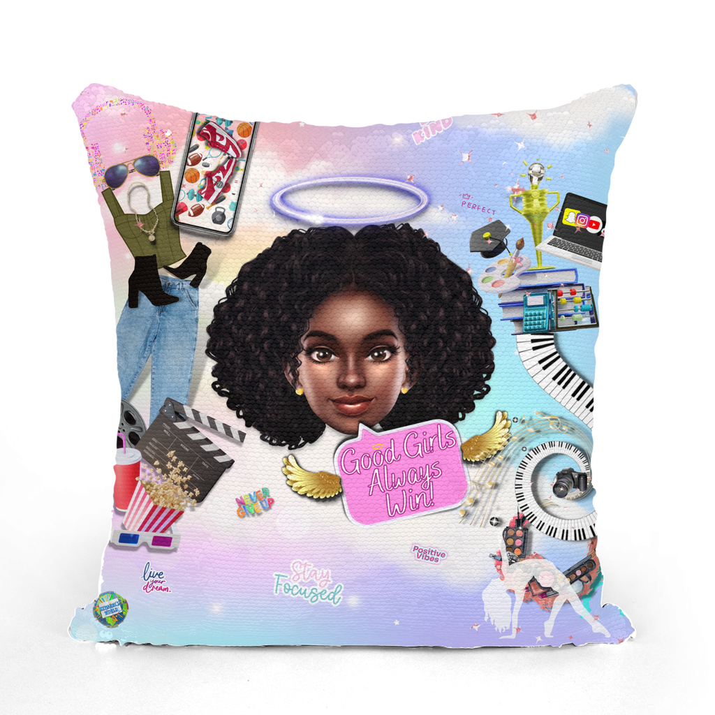 Good Girl Mermaid Sequin Cushion Cover