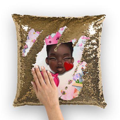 Coussin à paillettes princesse Mwah