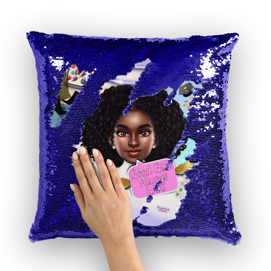 Good Girl Mermaid Sequin Cushion Cover