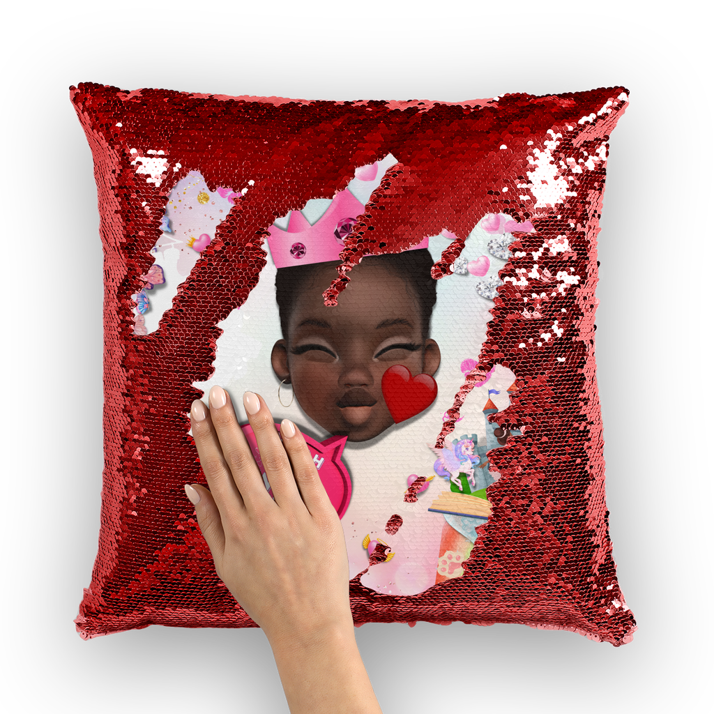 Coussin à paillettes princesse Mwah