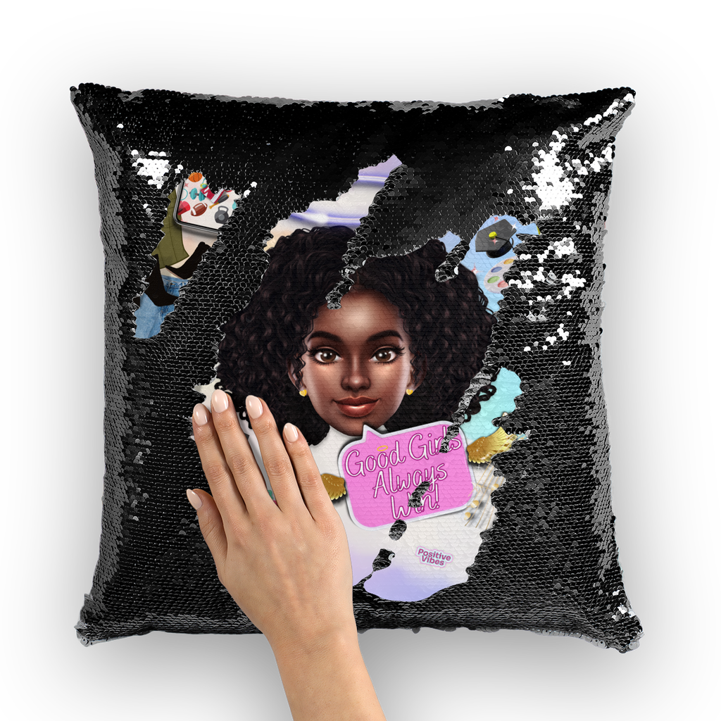 Good Girl Mermaid Sequin Cushion Cover