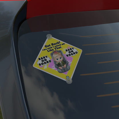 Fair Haired Baby Girl On Board Sign