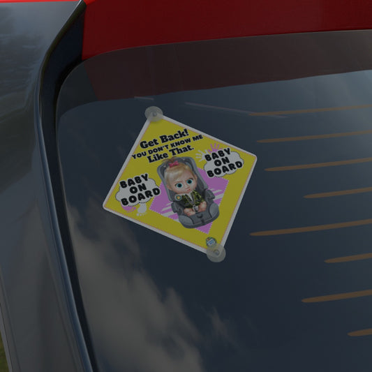 Fair Haired Baby Girl On Board Sign