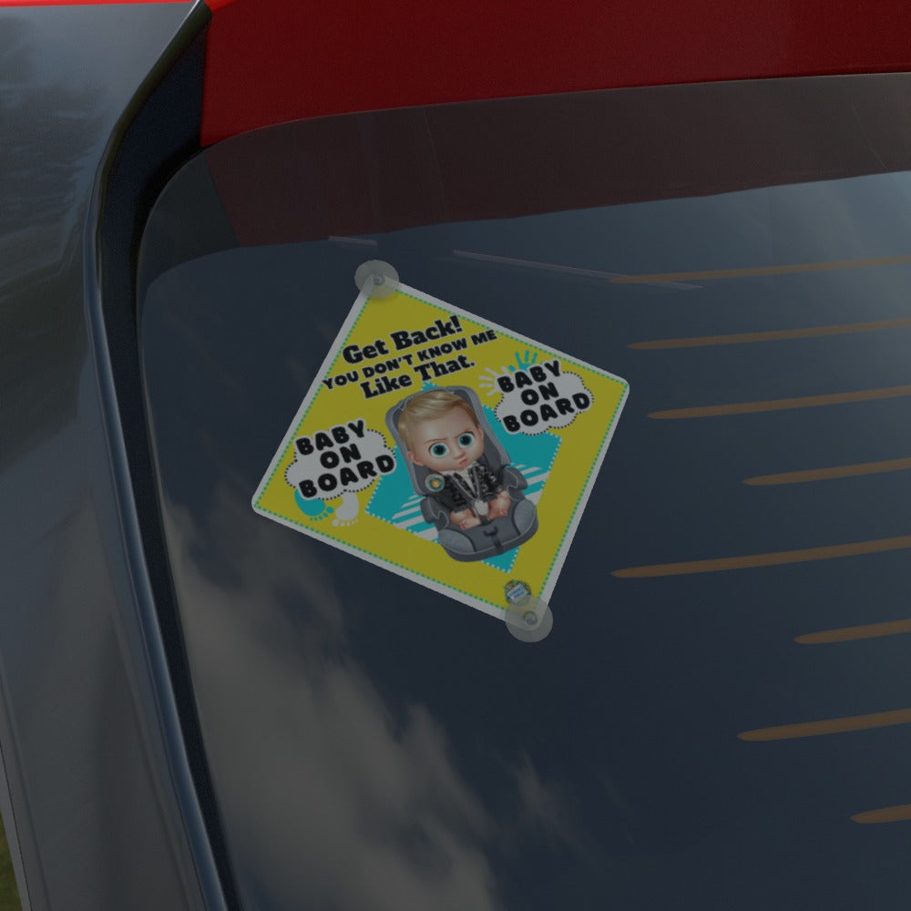 Fair Haired Baby Boy On Board Sign