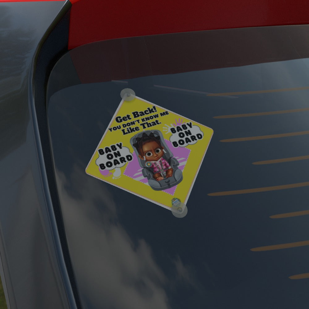 Melanin Baby Girl On Board Sign