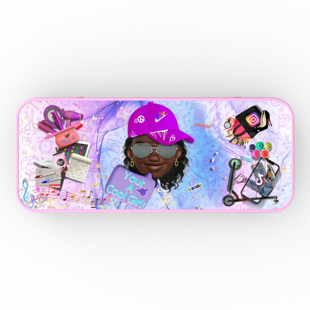 Cool Girl Emoji Pencil Case