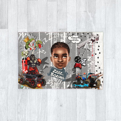 Rolling Eyes Boy Emoji Fleece/Blanket