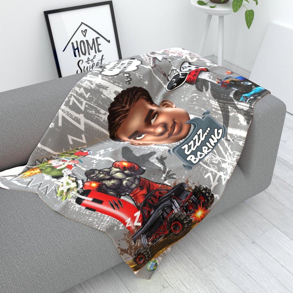 Rolling Eyes Boy Emoji Fleece/Blanket